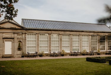 country wedding venue with big windows