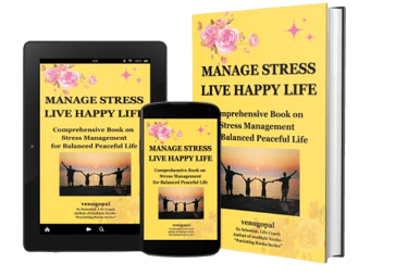 a book 3D image - manage stress live happy life