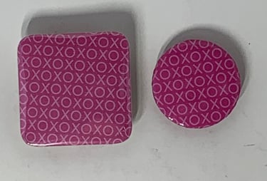 Valentines square and circle magnests