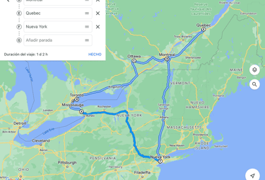 Itinerario de roadtrip por Nueva York y Canadá 