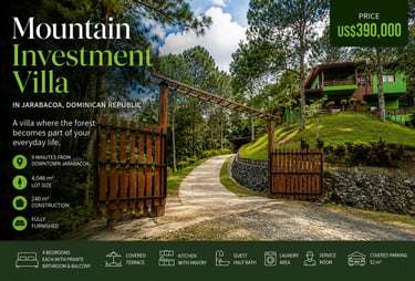 Explore mountain investment villas in Dominican Republic located in Jarabacoa’s natural mountain  