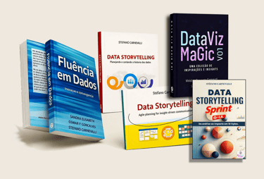 Capas de Livros publicados relacionados a Data Storytelling e Fluência em Dados