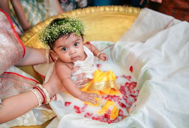 Baby rice ceremony celebration captured at home in Kolkata
