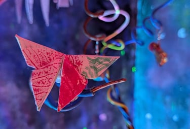 paper ecoprinted butterfly