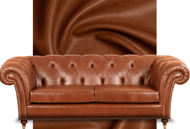 a brown leather couch with a brown leather couch
