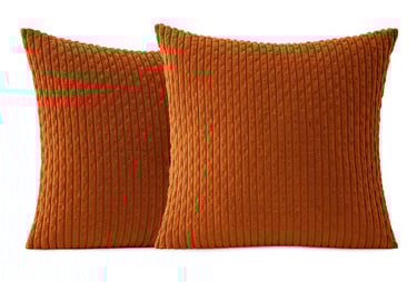 two orange fall throw pillows with texture