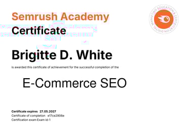 certification SEO for E-Commerce