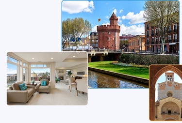 Image de perpignan et d'un appartement rénové