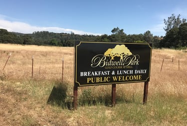 Entrance of Bidwell Park in Chico California