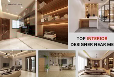 Modern luxury home interior design showcasing a kitchen, office reception, and bedroom by a top interior designer.