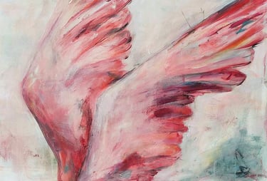 Abstract wings painting  – Kasia Slusarczyk Art