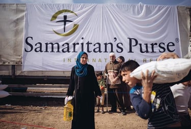 Samaritans Purse serving in the name of Jesus Christ