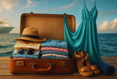 Imagem que representa a mala ideal para uma viagem de navio.