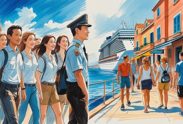 Grupo de passageiros em excursão do navio.