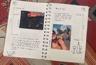 Páginas diarias del cuaderno de viaje