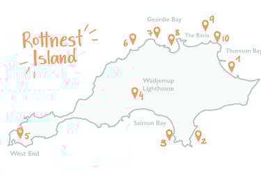 Que ver en Rottnest Island con mapa