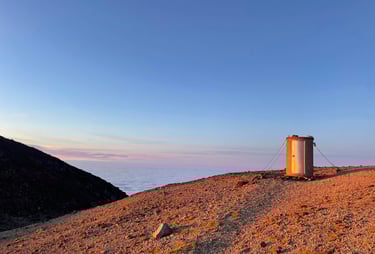 El baño en Syme Hut
