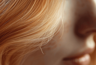 closeup of woman with red hair