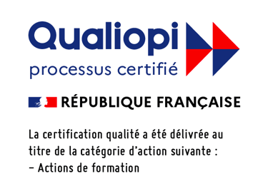 Logo de la certification Qualiopi processus certifié.
