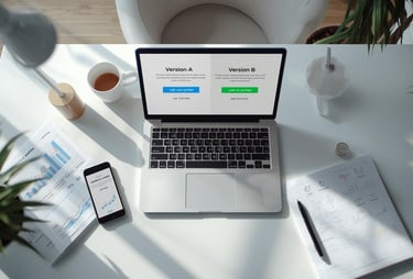 A/B testing for landing pages dashboard showing conversion rate comparison