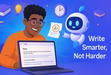 Student using Textero AI to conquer writer's block
