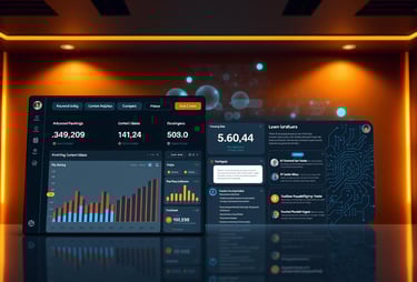 A sleek, modern interface showcasing the premium features of an advanced AI-powered SEO tool.