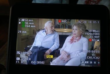 Interview in a camera screen