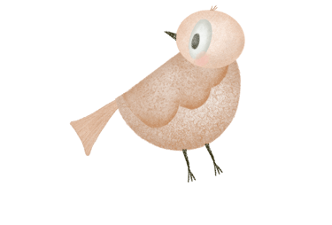 Pink bird illustration for greeting cards, art prints and luxury paper stationery.