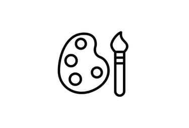 a paintbrush and a paintbrush on a white background