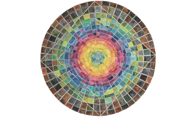 Mandala à l'aquarelle, réalisé par Karin Monami