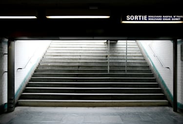 Entrance-exit of Raspail metro station in Paris