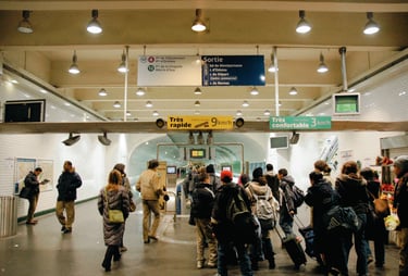High-speed travelator in Montparnasse Paris