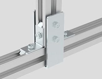 はしごに吊り下げバー（桁）を固定するためのHホルダー