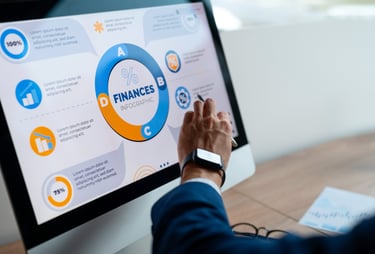 Un écran d'ordinateur montrant les finances