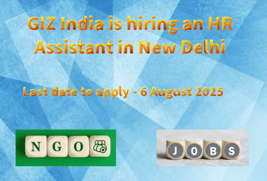 GIZ India is hiring an HR Assistant in New Delhi