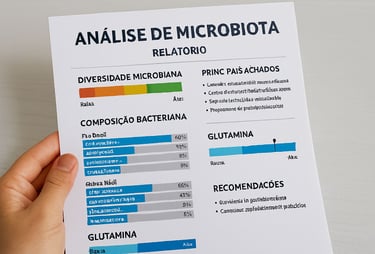 Imagem Relatório de Microbioma Intestinal - Exemplo Fictício