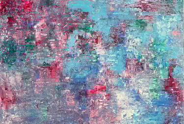 Acrylic painting Acrylbild Lake See Acryl Bild Gemälde abstrakt See Frühling pink rosa hellblau lila