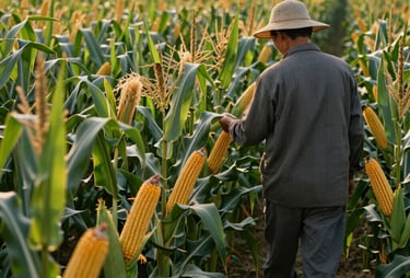 Sunlight filtering through green leaves of thriving crops in a field.