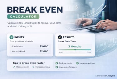 Side Hustle break even calculator