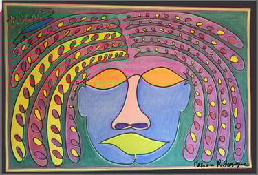 Toile tableau lampe Ligne couleurs maxime Risbourque