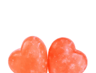 Heart-shaped pink Himalayan bath salt pieces, customized spa bath salt product.