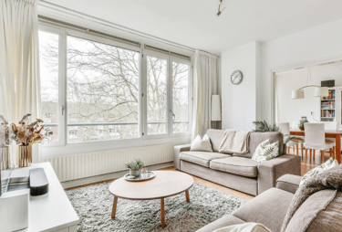 Clean and organized living room