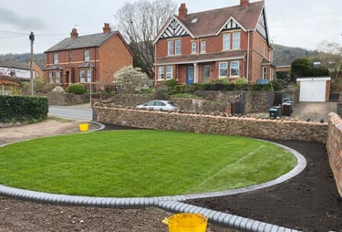 front garden in malvern landscaped by Lakes building and plastering services