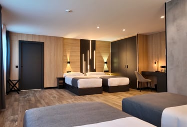 Habitación familiar del Hotel Focus en el Pas de la Casa, Andorra. En los Pirineos