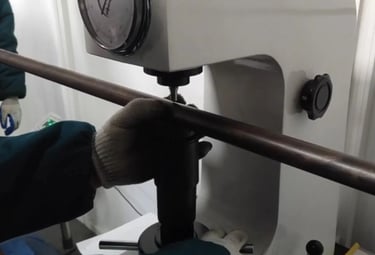 Dimensional inspection to verify barbell specifications and tolerances