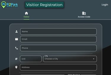 Public Visitor Parking Registry with Access Codes Available