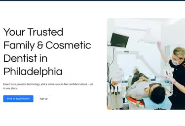 SEO case study cover for a Philadelphia-based family and cosmetic dentistry website