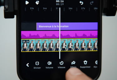 timeline de montage vidéo sur smartphone