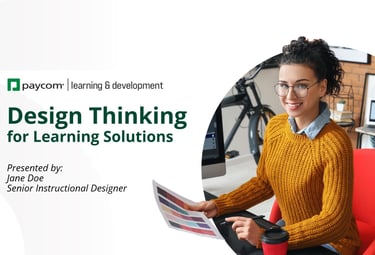Screenshot of the title slide for a presentation called "Design Thinking for Learning Solutions."