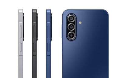 the back of a blue and silver samsung note 8
